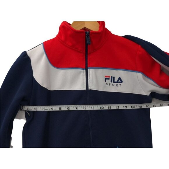 Fila Women's Red, White, and Navy Bomber Jacket - Picture 6 of 9